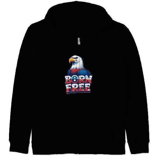 Born Free American Eagle Patriot Zip Hoodies