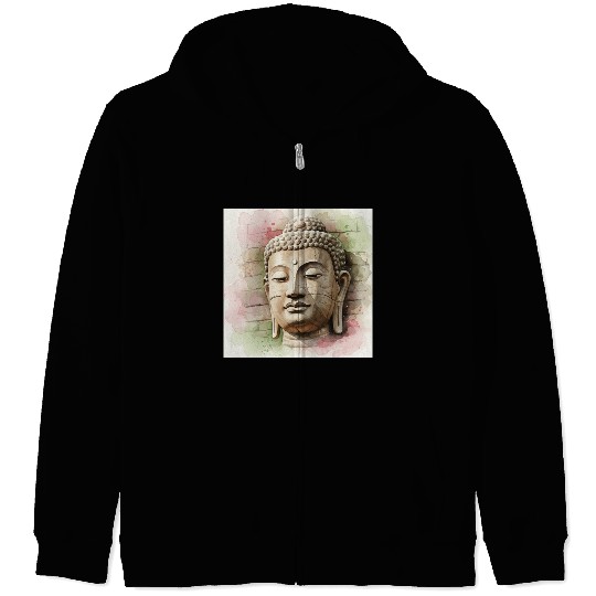 Ethereal Buddha Face Art Zip Hoodies