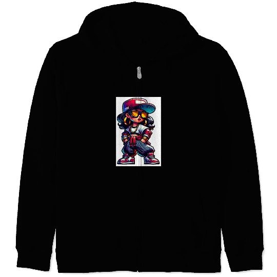 Street Dance Rap Girl Zip Hoodies