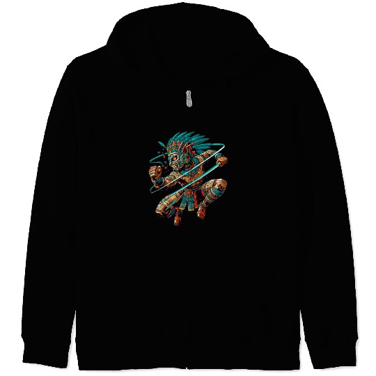Aztec Warrior - Inca Maya Mayans Zip Hoodies