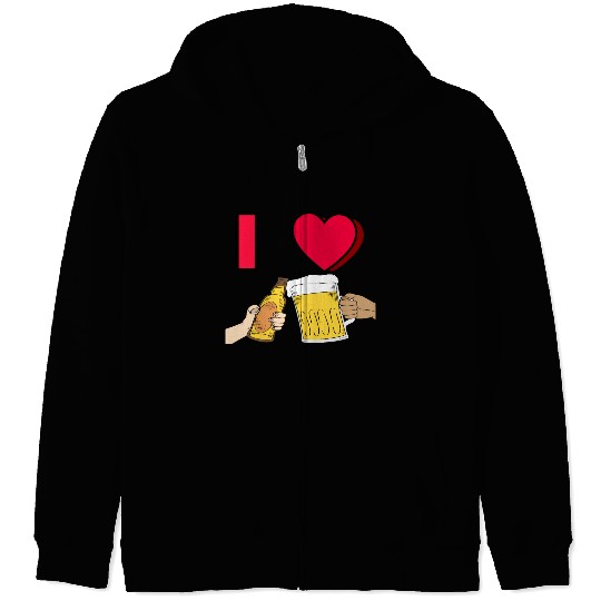 I LOVE BEER #1 Zip Hoodies