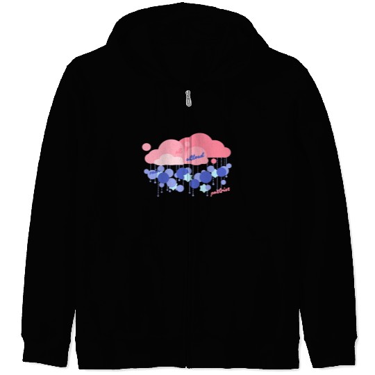 Pastel Rain Cloud with Star Accents Zip Hoodies
