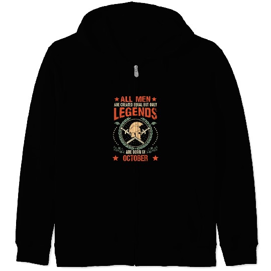 Sparta Legend Born in October Zip Hoodies