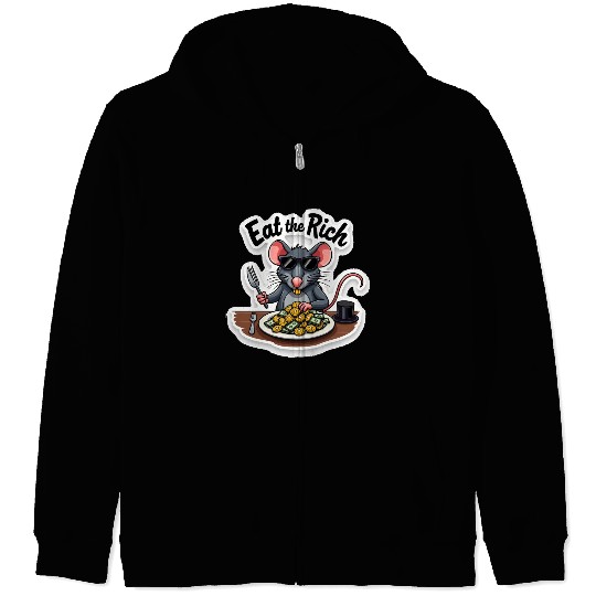 Eat the Rich Rat – Street Rebellion Zip Hoodies