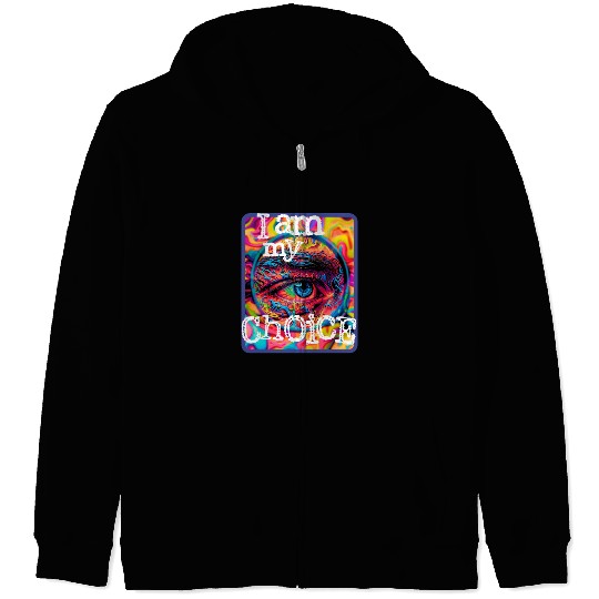 Vivid Psychedelic Eye Art Zip Hoodies