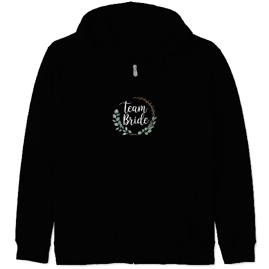 Team Bride Bridesmaid Eucalyptus Wedding Zip Hoodies