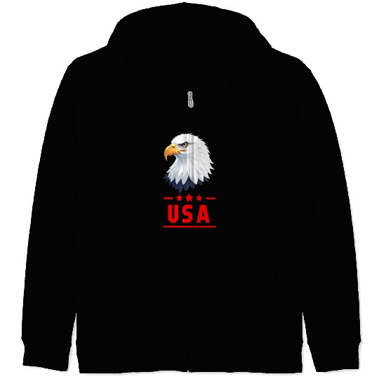 Majestic Eagle USA Emblem Zip Hoodies