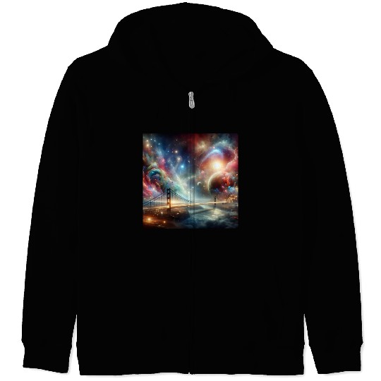 Galactic Bridge to the Universe Space Dream Planet Zip Hoodies