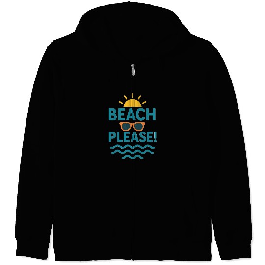 Sunny Beach Vacation Graphic Zip Hoodies