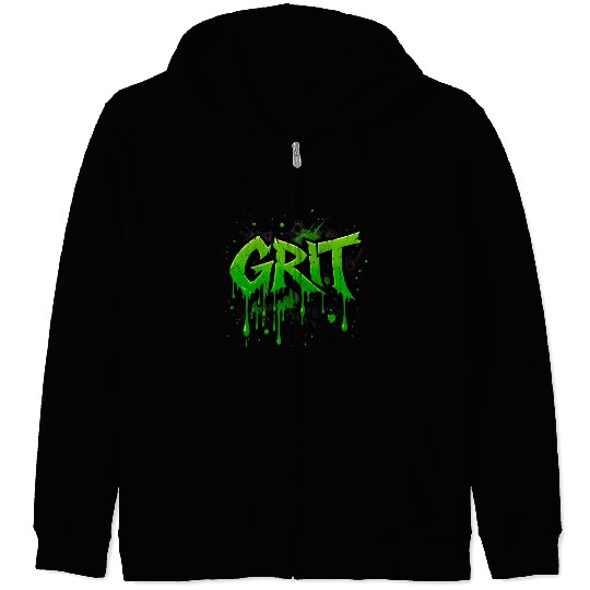 Grit – Bold Green Graffiti Power Zip Hoodies