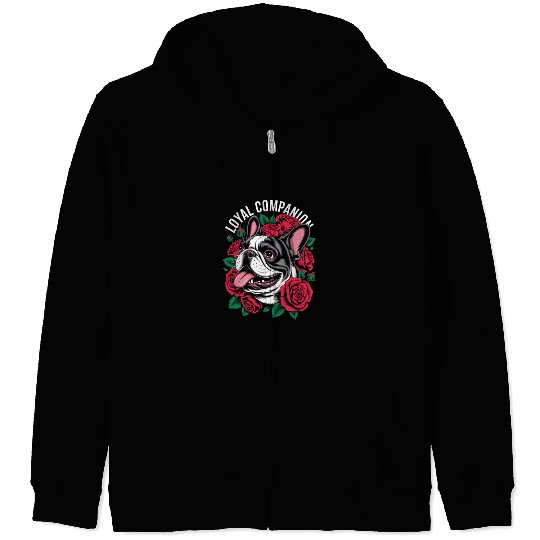 French bulldogs & Roses Zip Hoodies – Loyal Companion.