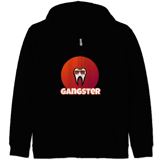Cool Tooth with Sunglasses Gangster Design Zip Hoodies