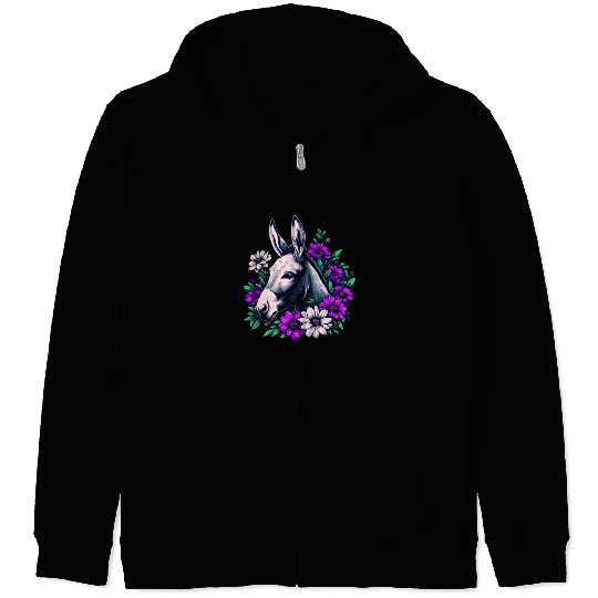 Floral Donkey Zip Hoodies