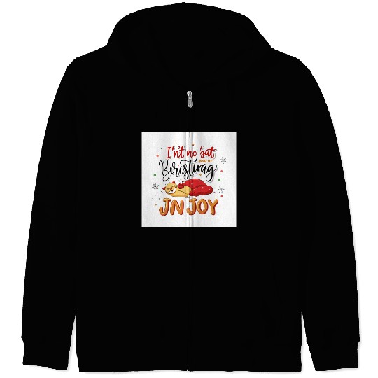 Festive Cat Joy Christmas Design Zip Hoodies