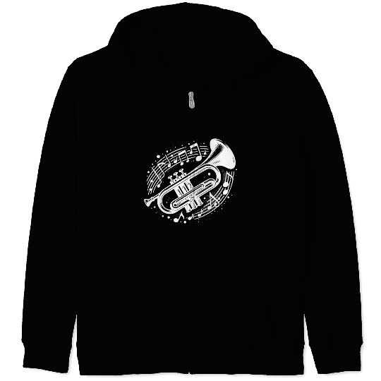 Trumpet Meets Musical Note Loud, Wild, Beautiful Zip Hoodies