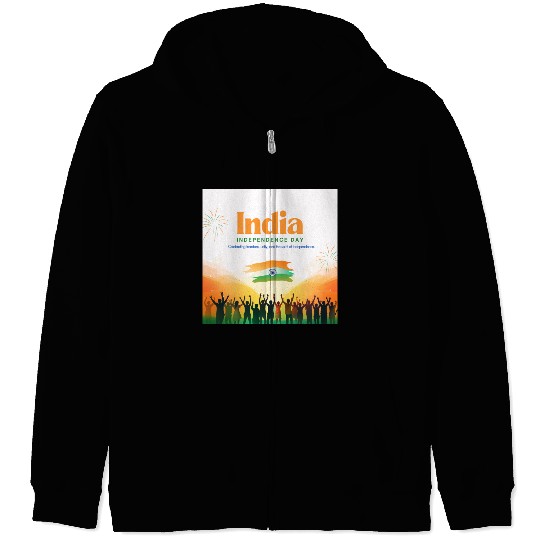 Vibrant India Independence Day Celebration Zip Hoodies