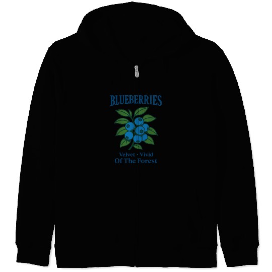 Blueberry the sweet fruit of the wild forest Zip Hoodies