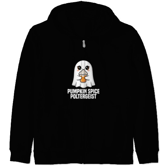 PUMPKIN SPICE POLTERGEIST - GHOST HALLOWEEN Zip Hoodies