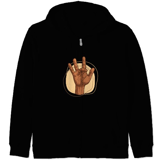 Middle Finger Hand Sign Gesture Illustration Zip Hoodies