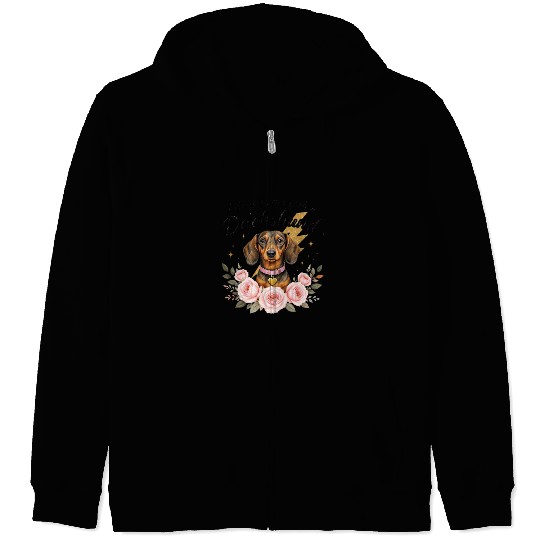 Dog Mom Life Gift with Floral Design Zip Hoodies