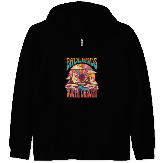 Badlands South Dakota Nature Hiking Mountains Zip Hoodies