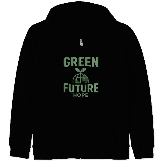 Eco-Friendly Green Future Design Zip Hoodies