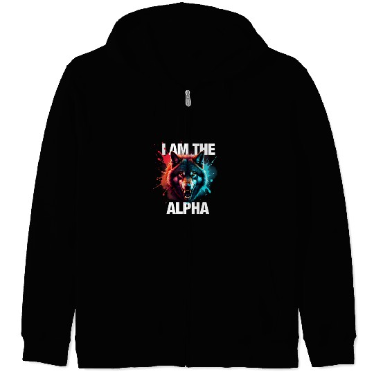 I Am The Alpha Wolf Zip Hoodies