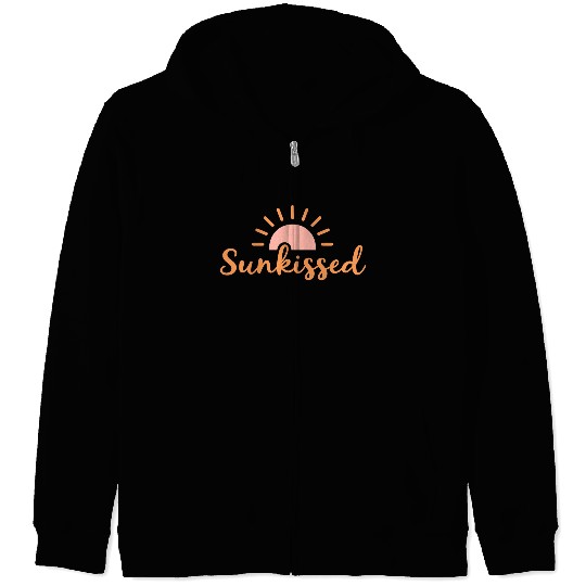 Sunset Bliss Vintage Typography Design Zip Hoodies