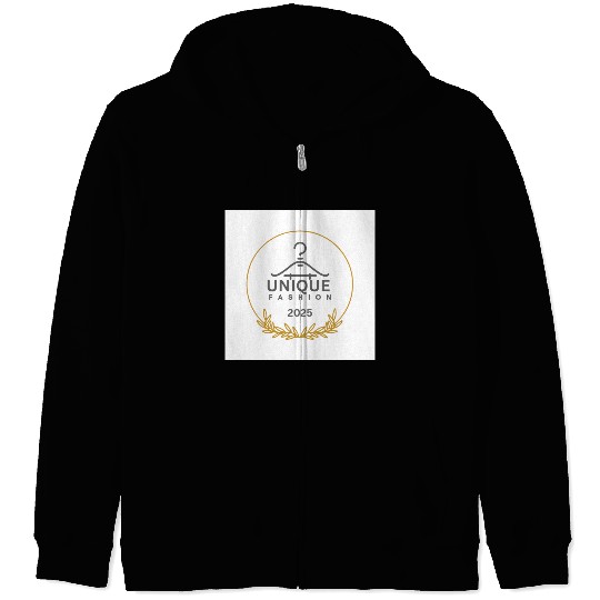 Black And Gold Minimalist Fashion Logo Zip Hoodies