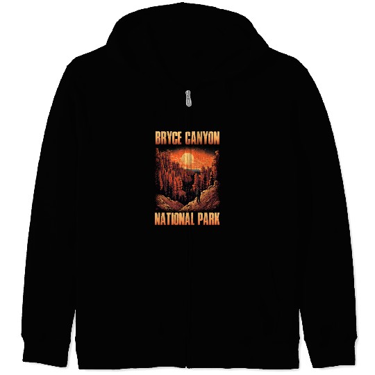 Bryce Canyon National Park Sunset Illustration Zip Hoodies