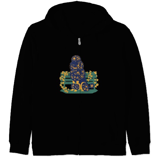 Elegant Graphic floral Poodle dog Zip Hoodies