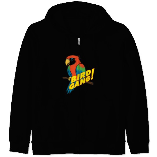 Bird Gang Parrot Cartoon Sticker | Tropical Funny  Zip Hoodies