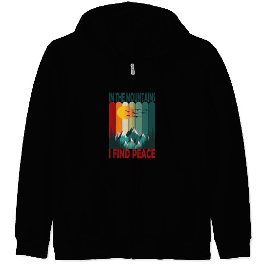 Mountain Sunset Peaceful Scene Zip Hoodies