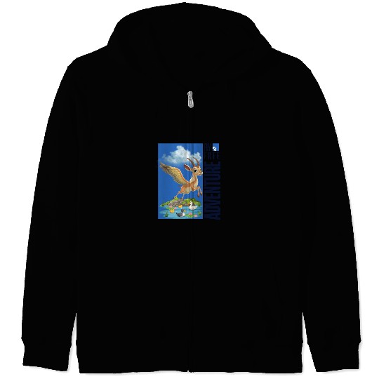 Flying Mythical Waterfowl with Adventure Theme Zip Hoodies