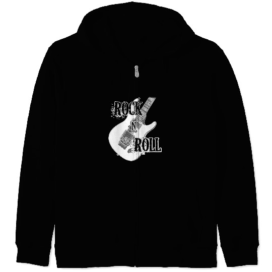 Rock and Roll Electric Guitar Design Zip Hoodies