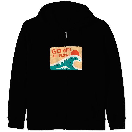 Sunset Wave Inspirational Design Zip Hoodies
