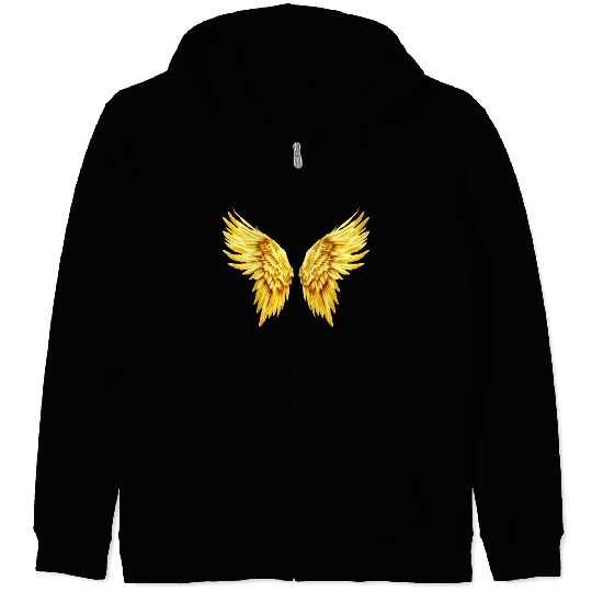 Golden Angel Wings  Zip Hoodies