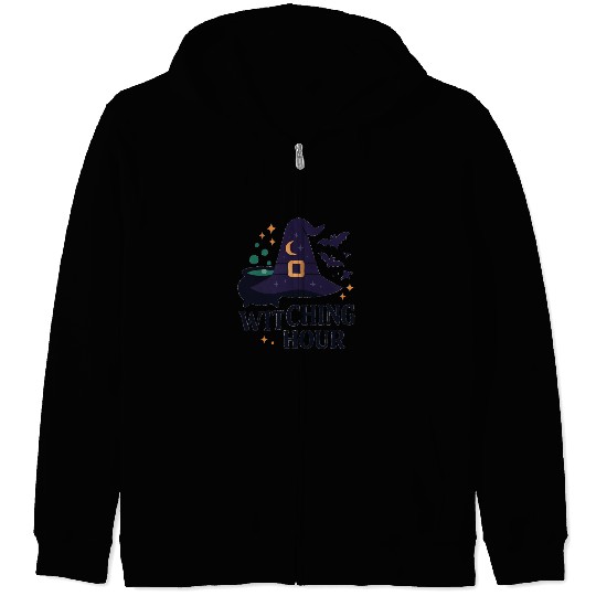 Witching Hour Night Scene Design Zip Hoodies