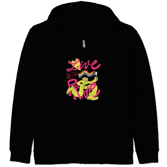 Live with Pride - LGBTQ+ Statement Zip Hoodies