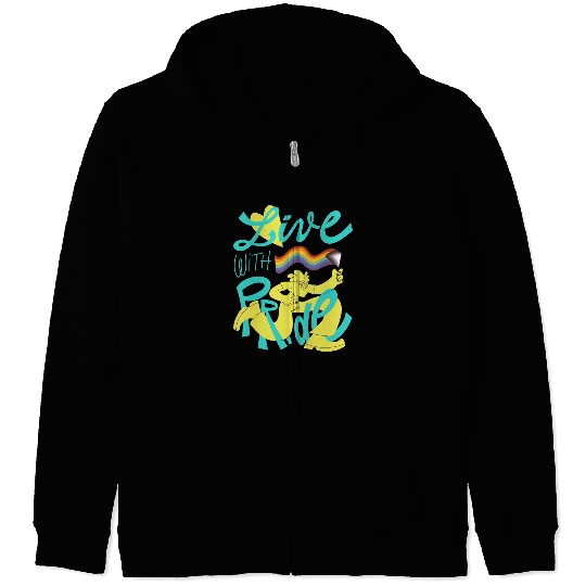 Live with Pride - LGBTQ+ Statement Zip Hoodies