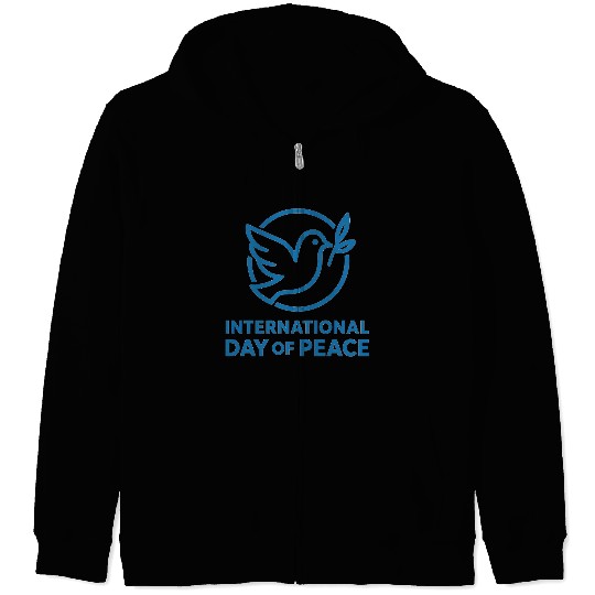 Peace Dove with Olive Branch Illustration Zip Hoodies