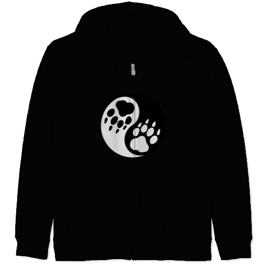 wolf paw ying yang Zip Hoodies