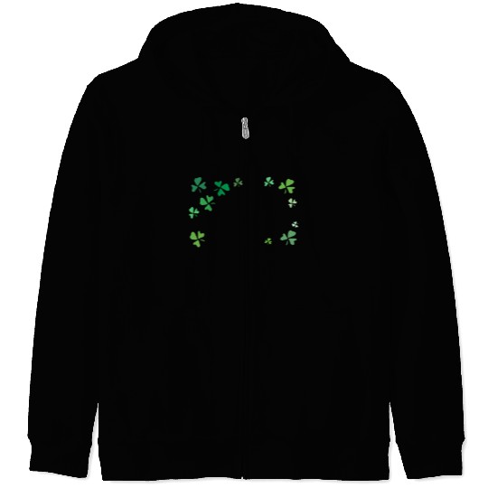 Dark green shamrocks, St Patrick's Zip Hoodies