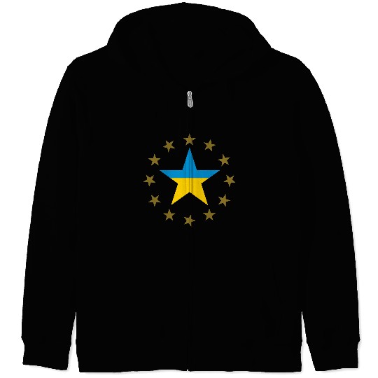 Ukraine & Stars Zip Hoodies