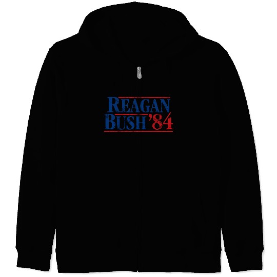 Distressed Reagan - Bush ’84 Zip Hoodies