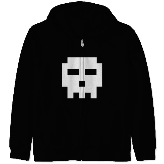 Scott Pilgrim 8-bit Skull Vector Zip Hoodies