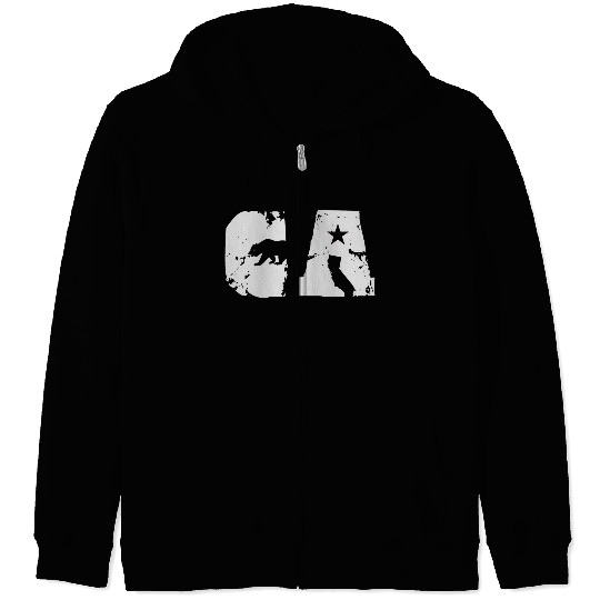 California Bear State Abbreviation Zip Hoodies