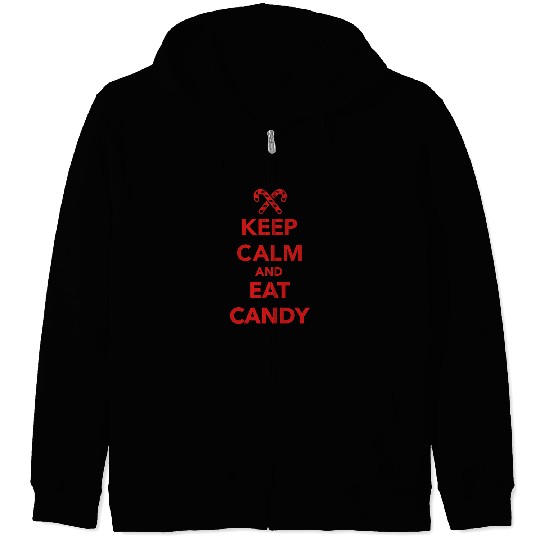 Keep calm and eat candy Zip Hoodies