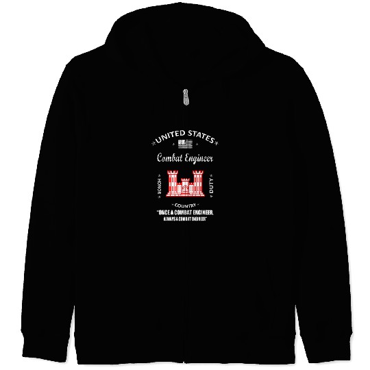 combat engineer, us army combat engineer, army com Zip Hoodies