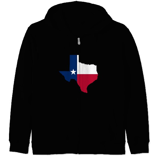 Texas State Flag Map Zip Hoodies